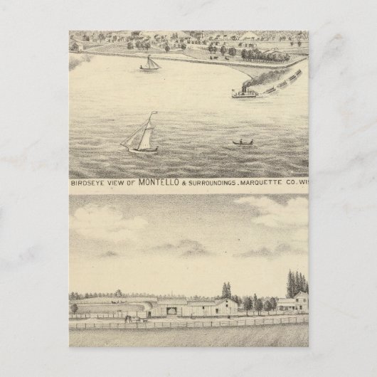 Birdseye uitzicht Montello Briefkaart (Voorkant)