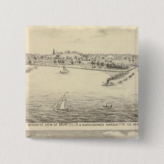 Birdseye uitzicht Montello Vierkante Button 5,1 Cm (Voorkant)