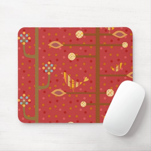 BirdsInLove Design4 Red Mousepad Muismat (Met muis)