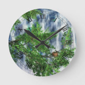 Birdsnest Herfst Clock Ronde Klok (Voorkant)