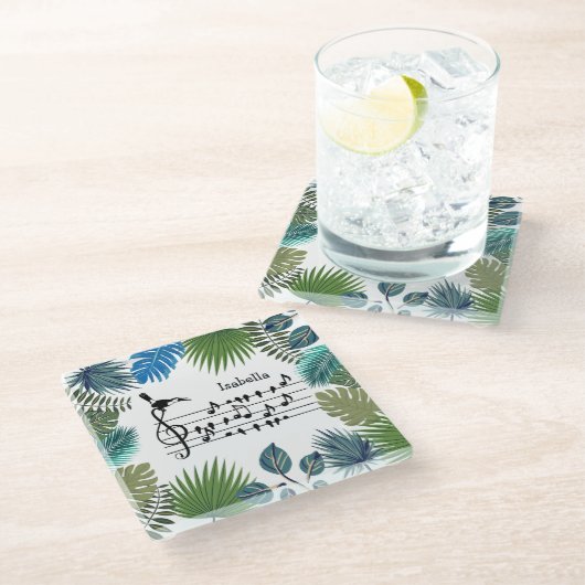 Birdsong toucan aanpasbaar glazen onderzetter (Schuin)