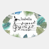 Birdsong Toucan toetreden vogelgezang aanpasbaar Ovale Sticker (Voorkant)