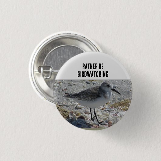 Birdwatch Hobby Beach Bird Coastal Birdwatcher Ronde Button 3,2 Cm (Voorkant /achterkant)