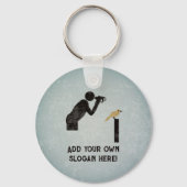 Birdwatch Yellow Bird met Binocles, eigen tekst Sleutelhanger (Voorkant)