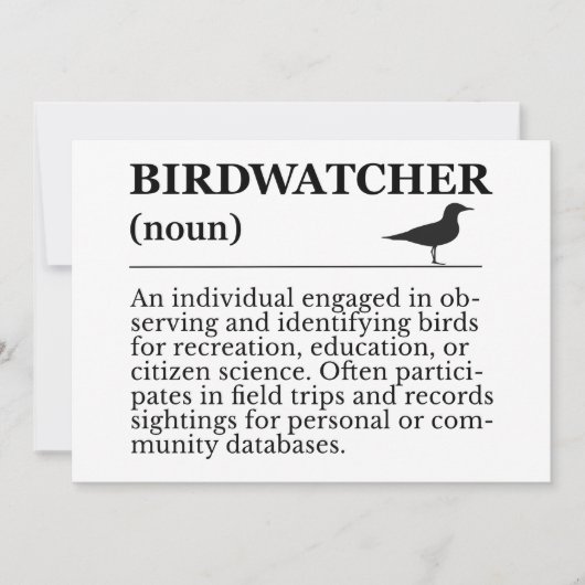 Birdwatcher Definition Observation Identification Kaart (Voorkant)