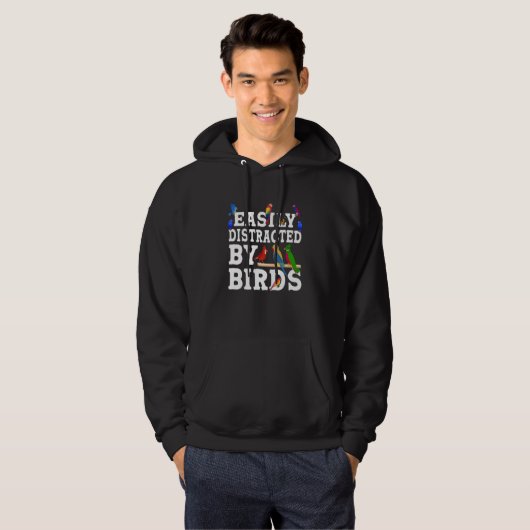 Birdwatcher Easily distracted by Birds Crazy Birde Hoodie (Voorkant volledig)
