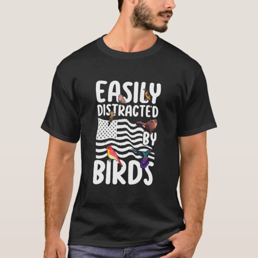 Birdwatcher Gemakkelijk afgeleid door Birds Crazy  T-shirt (Voorkant)