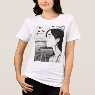 Birdwatcher in gedachte: sereniteit met gesloten o Tri-Blend shirt