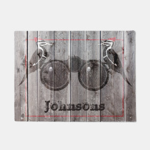 Birdwatcher Rustic Woodpecker Birds Farmhouse Deurmat
