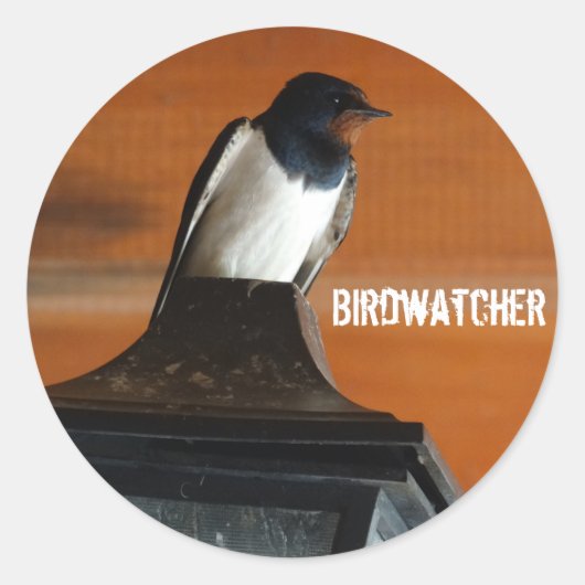 Birdwatcher Swallow Foto Classic Ronde Sticker (Voorkant)