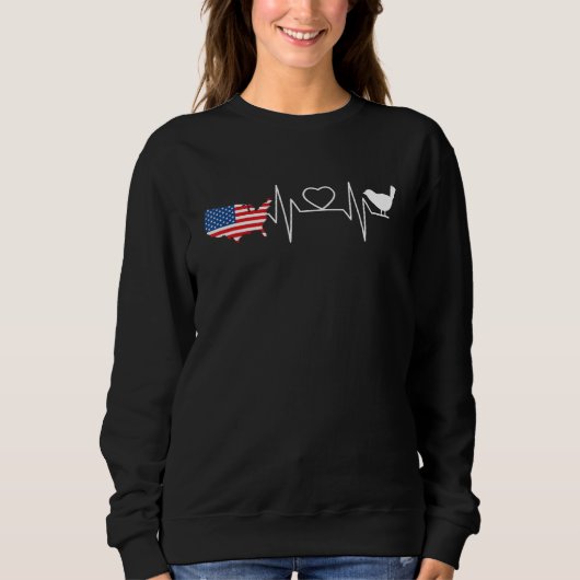 Birdwatching Heartbeat Patriotic American Flag USA Trui (Voorkant)