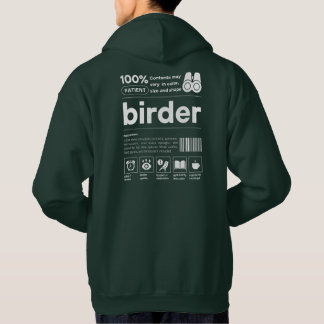 Birdwatching Humor Birder Funny Barcode Hoodie