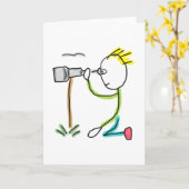 Birdwatching Stickman Kaart (Gele Bloem)