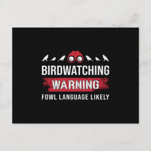 Birdwatching Waarschuwing Vogel Taal Waarschijnlij Briefkaart