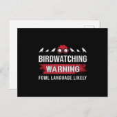 Birdwatching Waarschuwing Vogel Taal Waarschijnlij Briefkaart (Voorkant / Achterkant)