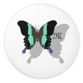 Birdwing Butterfly Shadow Monogram Keramische Knop (Voorkant)