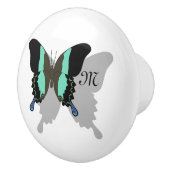 Birdwing Butterfly Shadow Monogram Keramische Knop (Rechts)