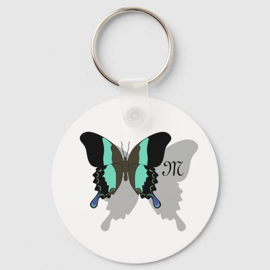 Birdwing Butterfly Shadow Monogram Sleutelhanger (Voorkant)