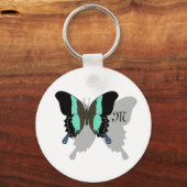Birdwing Butterfly Shadow Monogram Sleutelhanger (Voorkant)