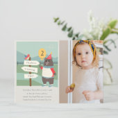 Birdy Beer Mijlsteen Elke leeftijd Foto van Birthd Bedankkaart (Staand voorkant)