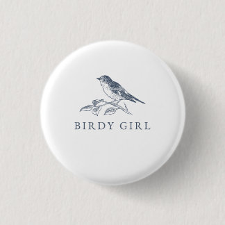 Birdy Meisje Vogel Watcher Button