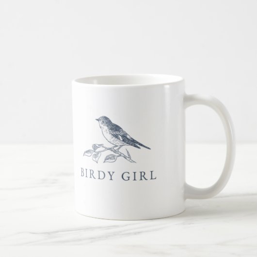 Birdy Meisje Vogelliefhebber Koffie Mok (Rechts)