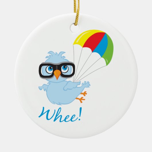 Birdy Parachute Keramisch Ornament (Voorkant)