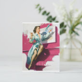 Birdy Pin Up Briefkaart (Staand voorkant)