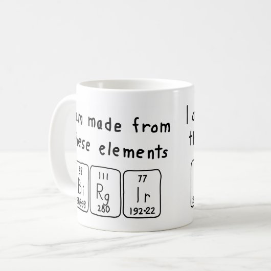 Birgir periodiek systeem naam mok (Voorkant links)