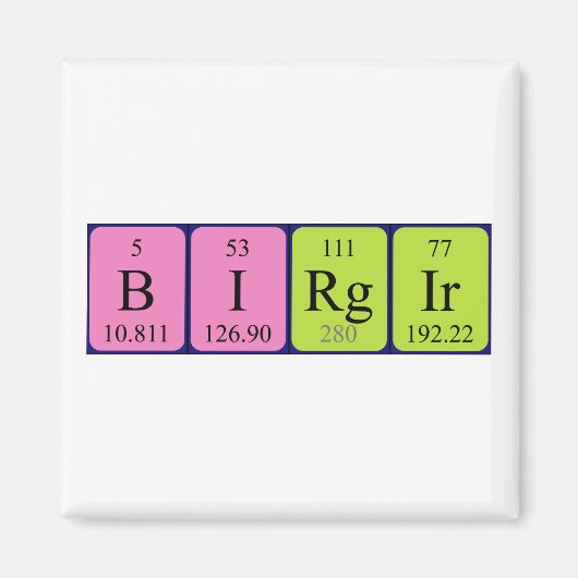 Birgir periodieke table name magnet (Voorkant)