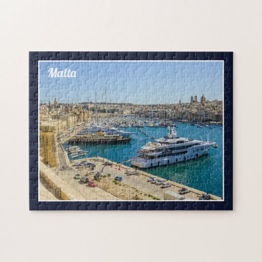Birgu Waterfront Vittoriosa Marina St Angelo Malta Legpuzzel (Horizontaal)