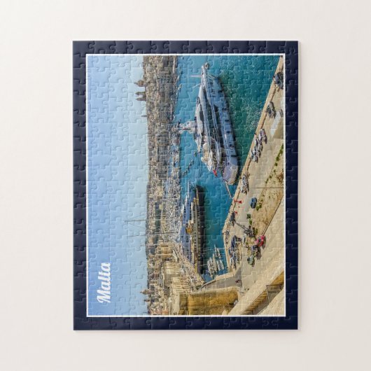 Birgu Waterfront Vittoriosa Marina St Angelo Malta Legpuzzel (Verticaal)