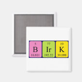 Birk periodieke table name magnet (Voorkant / Achterkant)
