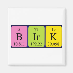 Birk periodieke table name magnet