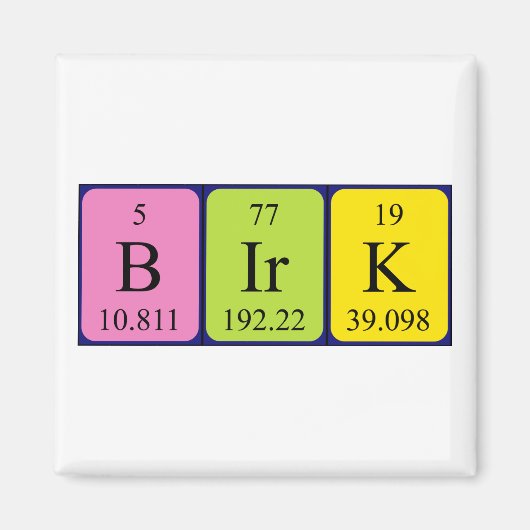 Birk periodieke table name magnet (Voorkant)