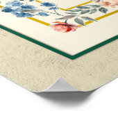 Birkat Habayit Hebreeuws Engels Floral on Cream Poster (Hoek)