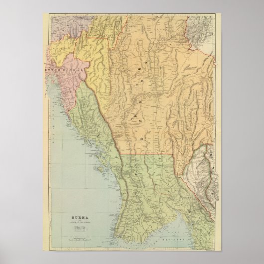 Birma en de aangrenzende landen poster (Voorkant)