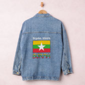 Birma en Myanmar Vlag Wit Personalisatie Denim Jacket (Hangar)