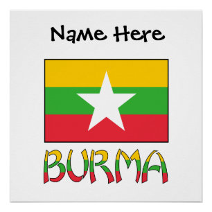 Birma Myanmar Birmaanse Vlag Persoonlijk Perfect Poster