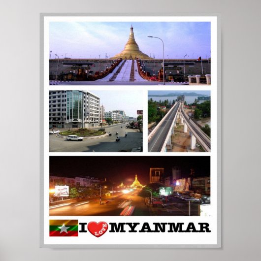 Birma - Myanmar - I Love - Poster (Voorkant)