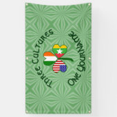 Birma Myanmar Iers VS Klavertje vier Vlag Persoonl Spandoek (Verticaal)