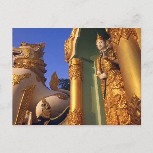 Birma (Myanmar), Rangoon (Yangon) Tempel Briefkaart (Voorkant)