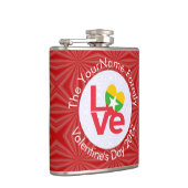 Birma Myanmar Rode Love Vlag gepersonaliseerd Heupfles (Rechts)