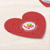 Birma Myanmar Rode Love Vlag gepersonaliseerd Kartonnen Onderzetters (Gekanteld)