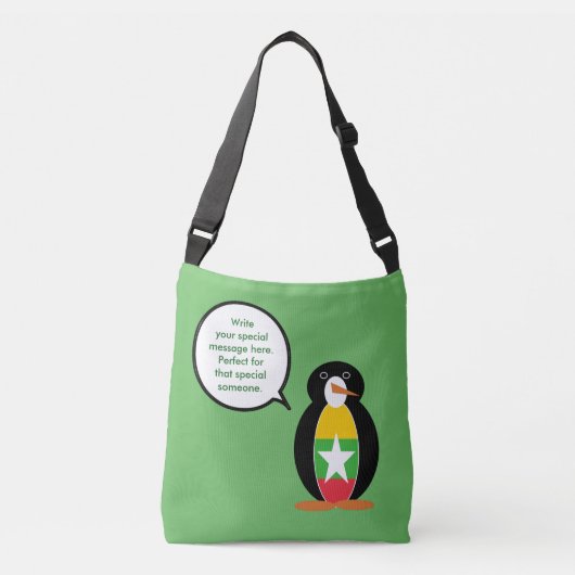 Birma Myanmar Talking Ms Penguin gepersonaliseerd Crossbody Tas (Voorkant)