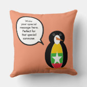 Birma Myanmar Talking Ms Penguin gepersonaliseerd Kussen (Achterkant)