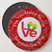 Birma Myanmar Vlag Hart LIEFDE Rood Personaliseer Ronde Button 6,0 Cm (Voorkant /achterkant)