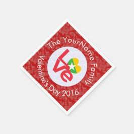 Birma Myanmar Vlag Hart LIEFDE Rood Personaliseer Servetten