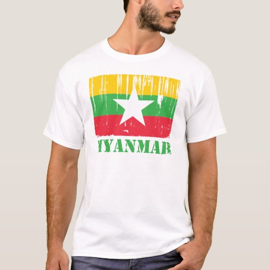 Birma Myanmar vlag T-shirt (Voorkant)