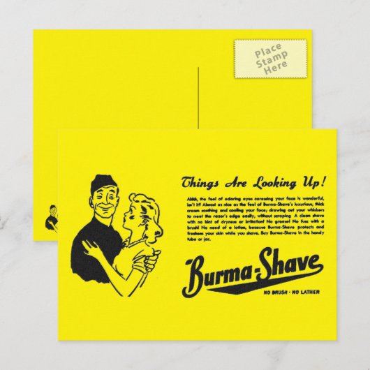 Birma Shave Adoring Eyes Briefkaart (Voorkant / Achterkant)